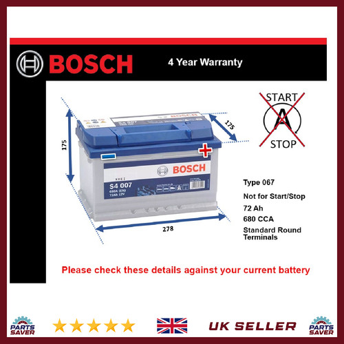 Car battery s4007 bosch - car, 067