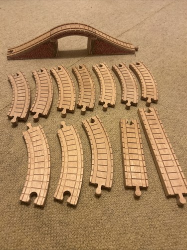 Wooden train track and bridge - wooden,