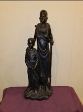 The Leonardo Collection bronze African mother and child statue