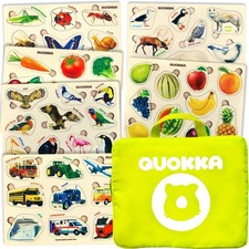 Educational Toys for 1 2 3 Years Old Girls and Boys - 6 Wooden Puzzles for Kids