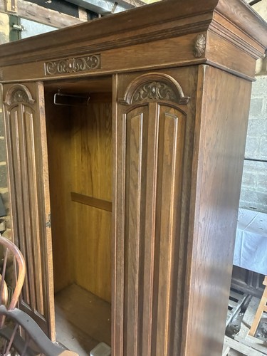 Antique wooden wardrobe brown - wardrobe,