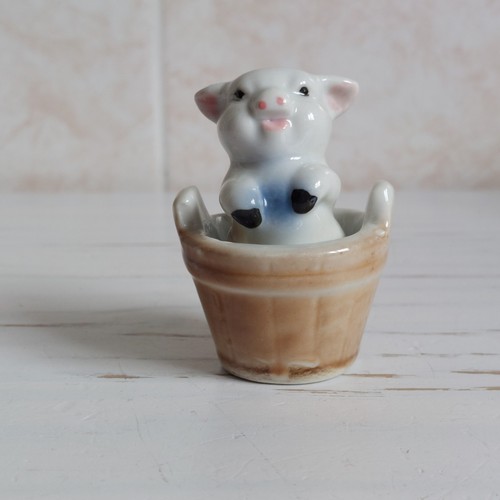 Pig tube pottery figurine - pig,