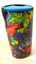 Starbucks Summer Immersive Florals Neon Luster Ceramic Travel Tumbler Mug 12 oz