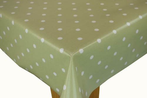 Sage green cotton oilcloth - cotton,