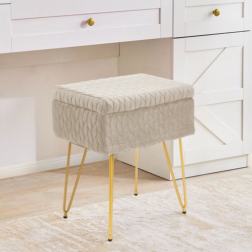 Beigesoft velvet ottoman - velvet,