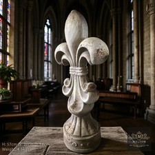 Fleur-Di-lis Rustic Finish Garden Home Feature Striking Aged Fleur de Lys Finial