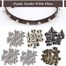 100Pcs Plastic Punk Cone Spikes Screwback Studs for DIY Leather Clothing Jacket