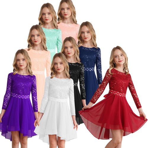 Girls floral lace chiffon - girls,