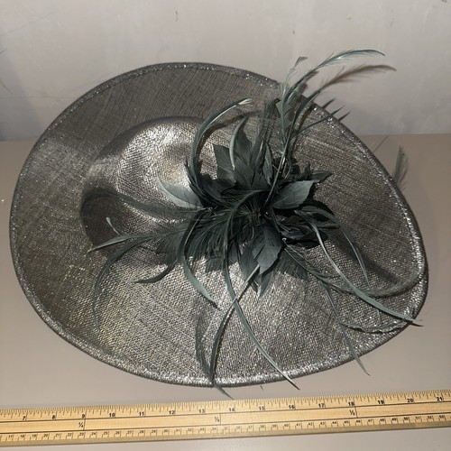 Silver grey green sinamay - silver,