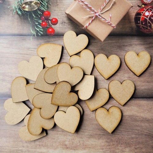Wooden mdf hearts shape - wooden,