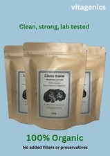 Lions Mane Mushroom Powder -  Brain & Memory, Lab Tested, Vegan, Organic (100g)