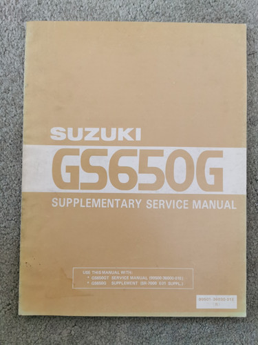 Suzuki gs650g supplementary - suzuki,