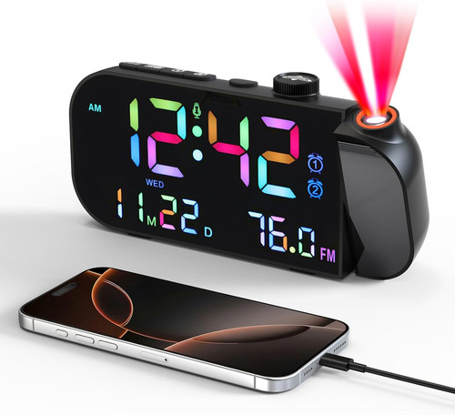 Projection alarm clock with - projection,