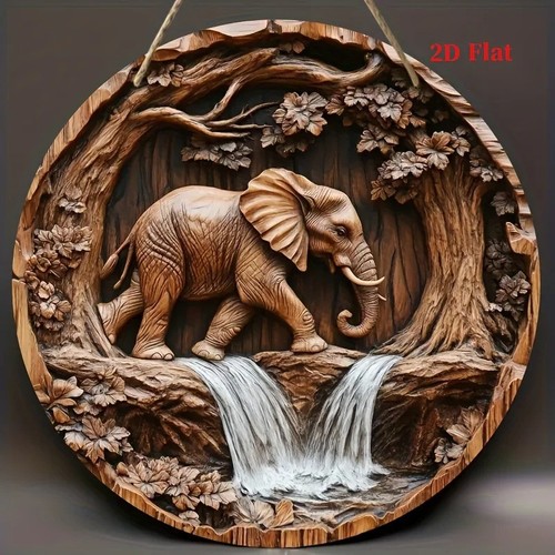 Inch wooden elephant wall - inch,