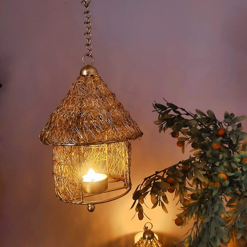 Metal bird nest cage tea - metal, light