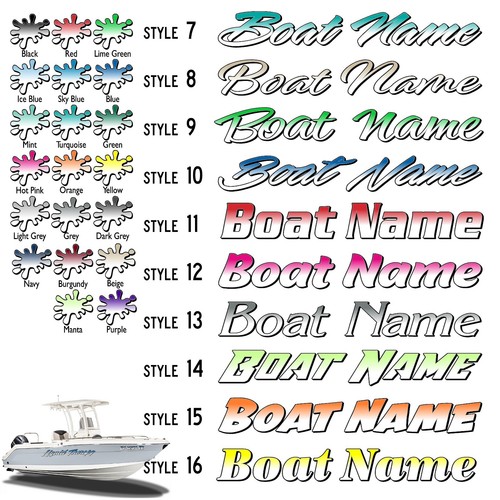 Boat name decal - boat, 6x36"