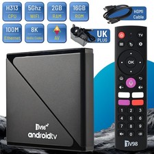 2025 Upgraded Smart TV Box Android 14.0 Quad Core 8K UHD 2+16G Stream Player UK