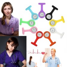 Silicone Nurse Vet Fob Watch Brooch Tunic Uniform Pocket Washable + Free Battery