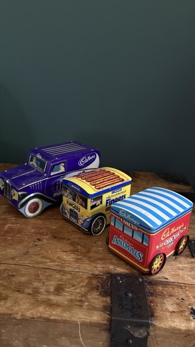 Vintage biscuit metal - 3x, tins