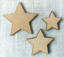 Wooden Stars Craft Shapes