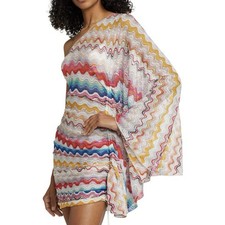 NWT Authentic Missoni Zigzag Knit one shoulder cover up Dress Size Medium