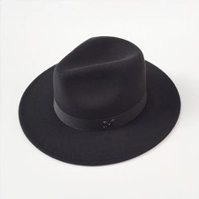 Gents Camel 100% Wool Hand Made Wider Brim Felt Fedora Trilby Hat With Band