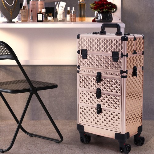 Rolling makeup train case - train,
