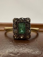 Antique 18ct Emerald & Diamond