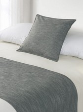 King Linen Look Bed Runner - Pewter | Bnb Supplies