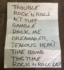 Original 80’s LISA DOMINIQUE Hand Written Live Setlist w/ Signed Autogragh