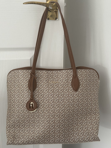 Tote bag beige and cream - , with