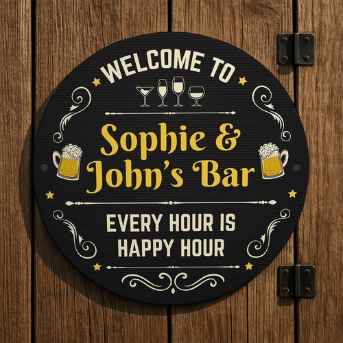 Personalised bar sign for - sign, home