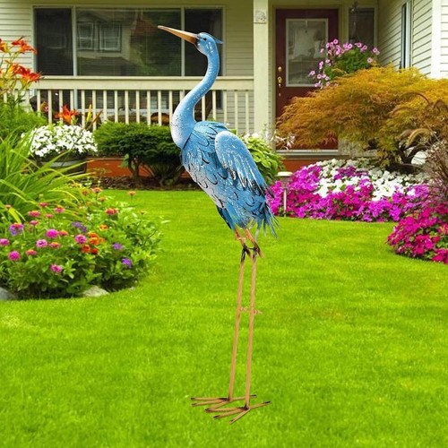 Large blue metal crane - large,