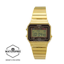 Casio Vintage Digital Gold Ion Plated Stainless Steel Band Watch A700WG-9A