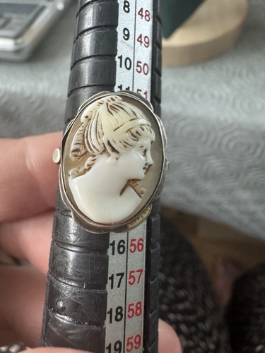 Sterling silver shell cameo - silver,