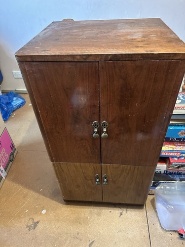 Vintage walnut drinks cabinet - vintage,