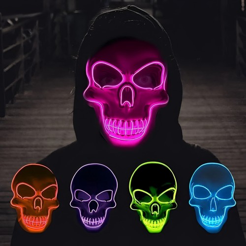 Halloween skull mask - mask, led
