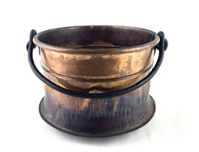 Antique copper cauldron