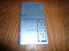 1985 Cadillac Quick Reference