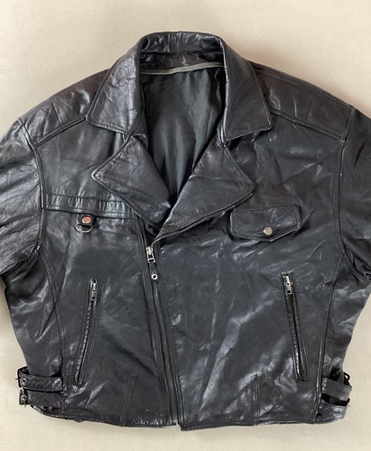 Vintage leather biker jacket - vintage,