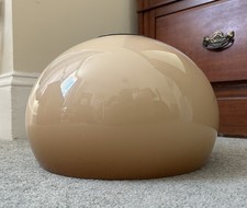 Vintage Guzzini Style Mushroom Brown Mid Century Ceiling Light Lamp Shade 1970s