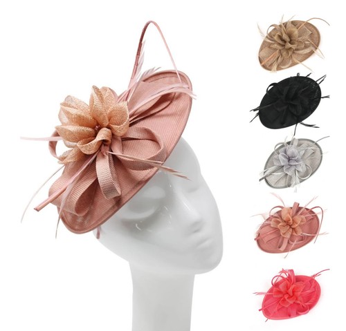 Sinamay flower fascinator - sinamay,