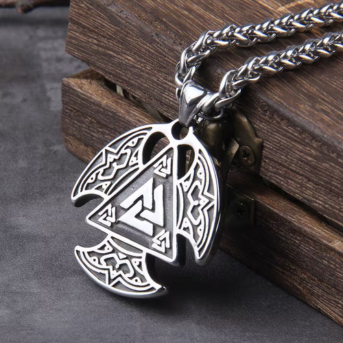 Men viking pendant necklace - pendant,