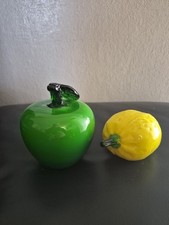 Vintage Art Glass Green Apple
