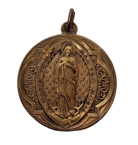 Antique french catholic brass - antique,