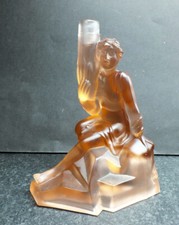 Vintage Walther & Sohne Style 1930s Art Deco Peach Glass Lamp Factory Drilled