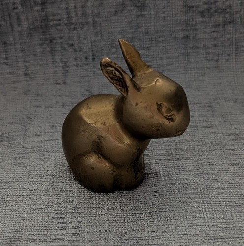 Small brass rabbit - brass,