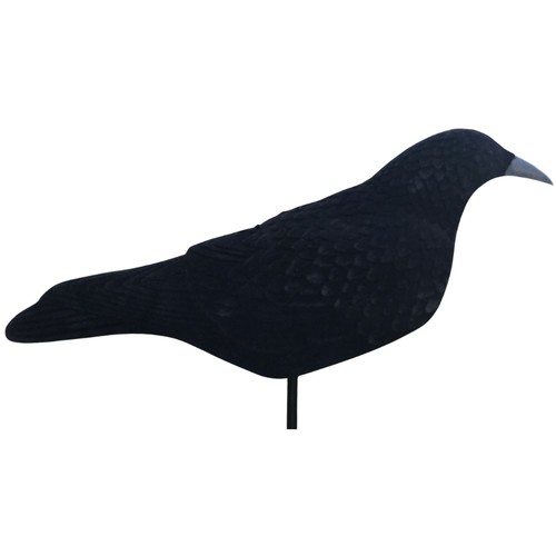Flocked crow shell - crow,