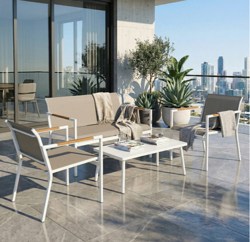 White garden furniture set - furniture,