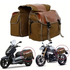 Waterproof Motorcycle Saddlebag Canvas Rear Luggage Bag For Shopping Traveling
